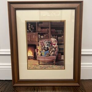 Story Time Wall Art Print Framed by Kevin Roeckl Baby Nursery Kids Library Decor